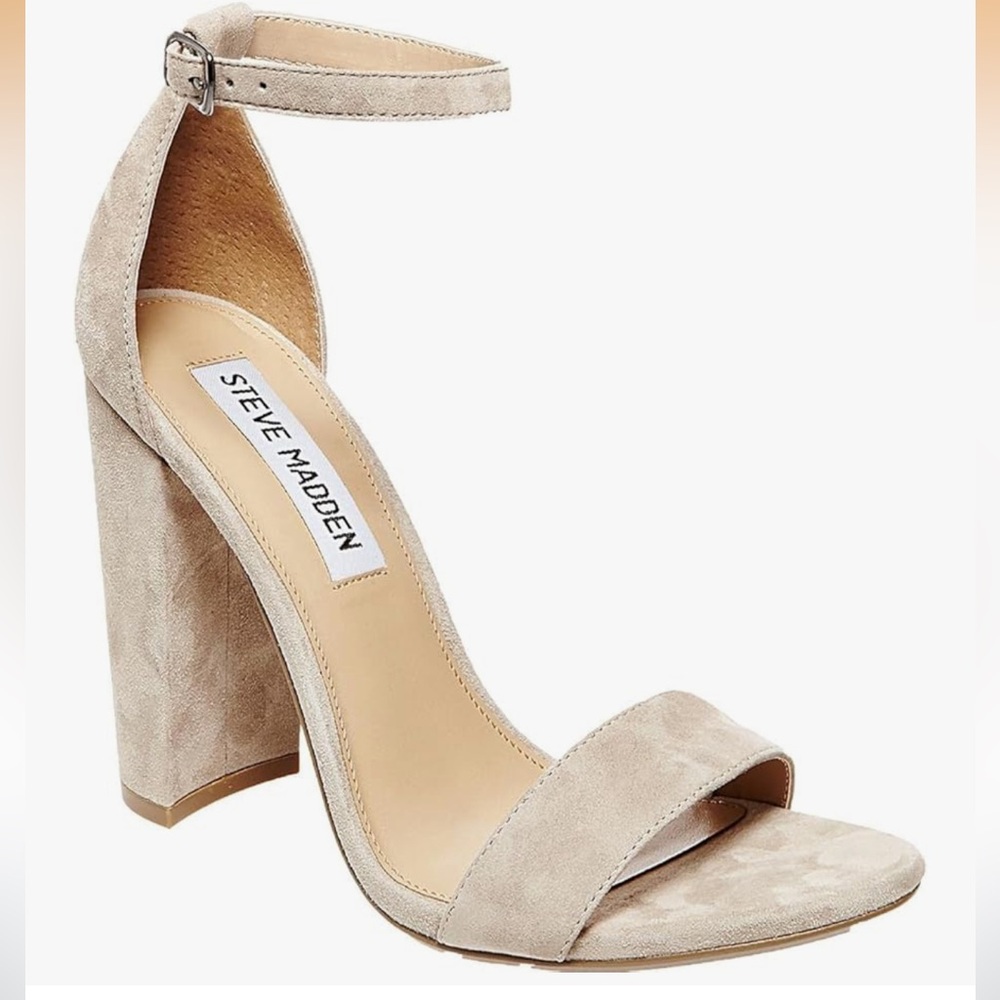 Steve Madden Beige Block Heel Sandals